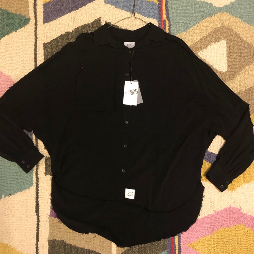 Urban outfitters - BDG - Black Oversized Button Down Top - NWT